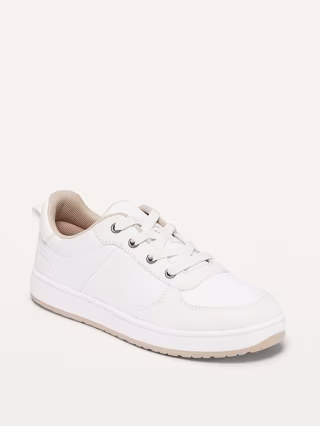 Gender-Neutral Nylon/Faux-Suede Elastic-Lace Sneakers for Kids