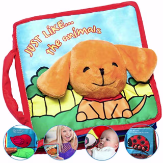 Premium Soft Baby Book First Year, Cloth Book Bunny with Crinkly Sounds, Fun Interactive Toy, Fabric Book for Babies & Infant 1 Year Old (Boy, Girl), Cute, Touch and Feel Activity (Blue)