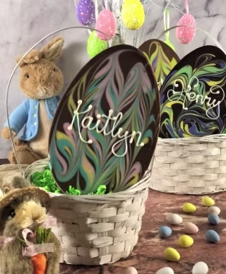 Personalized Chocolate Easter Egg | pastel swirls