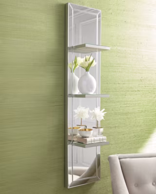 Horchow Mirrored Shelf Wall Panel