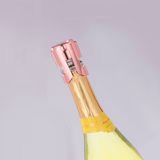 OWO Champagne Stopper, Stainless Steel Bottle Plug Sealer for Sparkling Wine, Superior Leak-Proof Bubble Retaining Saver, No Sharp Edge, No Spill, Fizz Saver, Passed Press Test (Rose Gold)