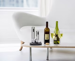 Ivation Wine Gift Set, Includes Stainless Steel Electric Wine Bottle Opener, Wine Aerator, Electric Vacuum Wine Preserver, 2 Bottle Stoppers, Foil Cutter &amp; LED Charging Base