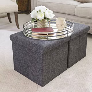 Seville Classics Foldable Storage Ottoman