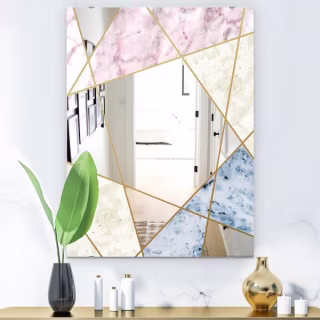 Silver Orchid Boyd 'Marbled Diamond 3' Mid-Century Mirror