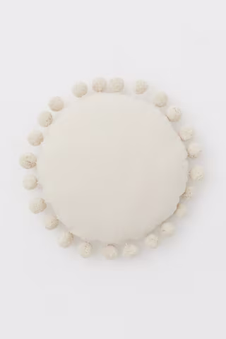 H&amp;M Round Cushion with Pom-Poms