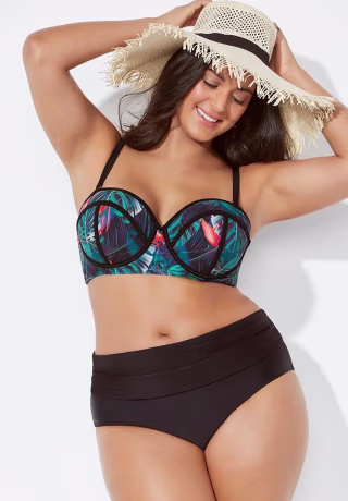 Swimsuits For All Plus-Size Underwire Bikini Set