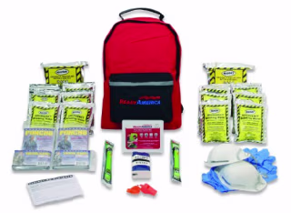 Ready America 70280 72 Hour Emergency Kit, 2-Person, 3-Day Backpack, Includes First Aid Kit, Survival Blanket, Portable Preparedness Go-Bag for Camping, Car, Earthquake, Travel, Hiking, and Hunting