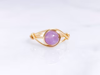 Amethyst Ring | Handmade Wire Ring | Genuine Amethyst Wire Wrapped Ring