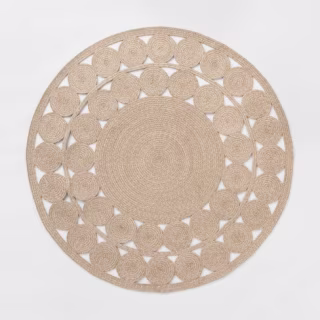 Round Ornate Braided Outdoor Rug Natural - Opalhouse(TM)