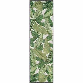 Gelato Tropical Palm Green-Ivory Indoor/ Outdoor Area Rug - 2'3" x 7'10" Runner