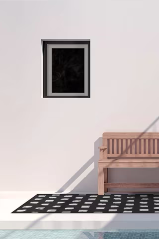 Outdoor Cobblestone Black Rug