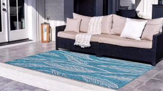 Unique Loom Botanical Collection Casual Leafs Indoor Outdoor Rug