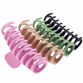 TOCESS Big Hair Claw Clips 4 Inch Nonslip Large Claw Clip for Women and Girls Thin Hair, Strong Hold Hair Clips for Thick Hair, 4 Color Available (4 Packs)