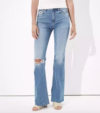 AE Ripped Super High-Waisted Flare Jean