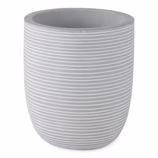 6" Gray and White Stripe Cement Planter