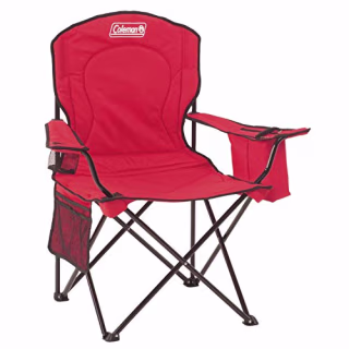 Coleman Portable Quad Camping Chair with Cooler , Red, 37" x 24" x 40.5"