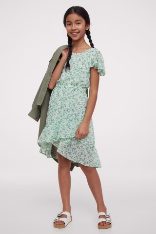 Flutter-sleeved Dress
