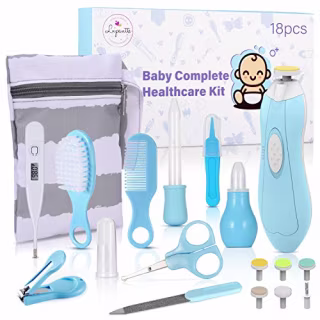 Baby Healthcare and Grooming Kit, 18 in 1 Baby Electric Nail Trimmer Set, Lupantte Nursery Care Kit, Baby Thermometer, Medicine Dispenser, Baby Comb, Brush, Nail Clippers, etc. Baby Shower Gifts.