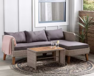 Brookside Chloe Rattan Outdoor Sectional Set