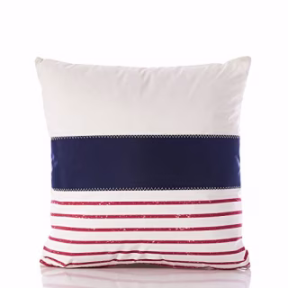 Sea Bags Recycled Sail Cloth Red Mariner Stripe Pillow