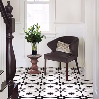 FloorPops FP2948 Altair Peel & Stick Floor Tile, Black