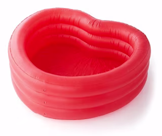 Ban.do Red Heart-Shaped Inflatable Swimming Pool, Large Blow Up Pool Fits 2-3 Adults, Red Heart