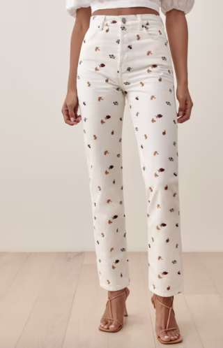Reformation Cynthia Fruitloops High Rise Straight Jeans