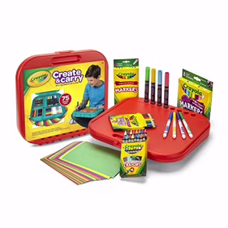 Crayola Create 'N Carry Art Set, 75 Pieces, Art Gift for Kids, Ages 5 & Up