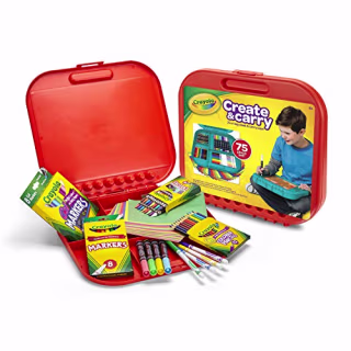 Crayola Create 'N Carry Art Set, 75 Pieces, Art Gift for Kids, Ages 5 & Up