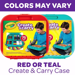 Crayola Create 'N Carry Art Set, 75 Pieces, Art Gift for Kids, Ages 5 & Up