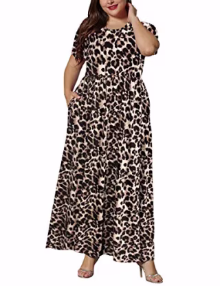 Karalin Plus-Size Short-Sleeve Maxi Dress