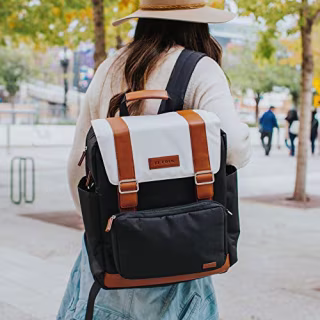 JJ Cole Bloomfield Modular Knapsack Diaper Bag Onyx & Ivory