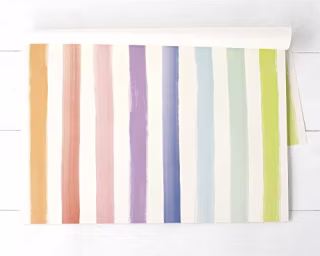 Hester &amp; Cook Paper Placemat, Pad of 24 - Sorbet Painted Stripe