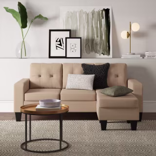 77" Wide Reversible Modular Sofa &amp; Chaise with Ottoman