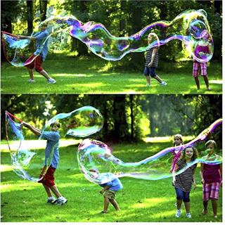 BUBBLETHING Big Bubbles Kit Bubbles Biggest by Far (See Our Videos). Includes Giant Wand, Big Bubble Mix, Fun Games for Kids, Ages 6 to 96. 2020 Top Toy.