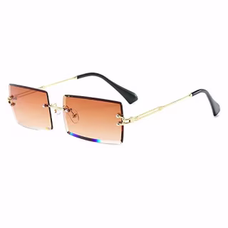 Dollger Rimless Rectangle Sunglasses