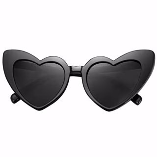 Heart-Shaped Sunglasses Women Vintga Black Pink Red Heart Shape Sun Glasses (C1)