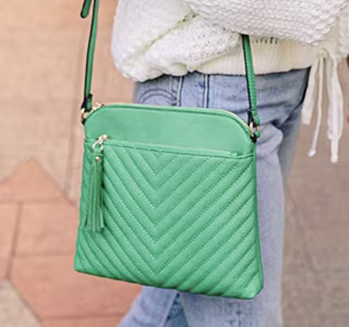 Chevron Quilted Medium Crossbody Bag