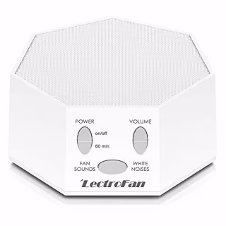 Adaptive Sound Technologies LectroFan Premium White Noise Sound Machine with 20 Unique Non-Looping Fan and White Noise Sounds and Sleep Timer, White, unscented, 1 Count