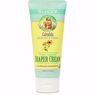 Badger Balm Baby Zinc Oxide Diaper Cream, Calendula with Beeswax & Sunflower - 2.9 oz