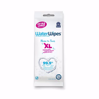 Baby Wipes, WaterWipes XL Unscented, No-Rinse Textured Bath Wipes, for Sensitive & Newborn Skin, 1 Pack (16 Count)