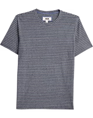 Joseph Abboud Navy Jacquard Stripe Modern Fit T-Shirt
