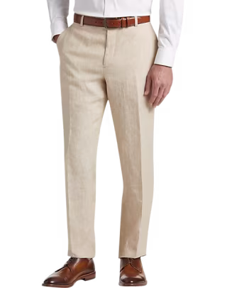 Joseph Abboud Tan Chambray Slim Fit Suit Separates Dress Pants