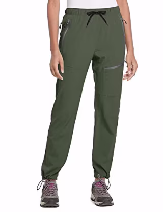 BALEAF Women's Hiking Cargo Pants Outdoor Lightweight Capris Water Resistant UPF 50 Zipper Pockets