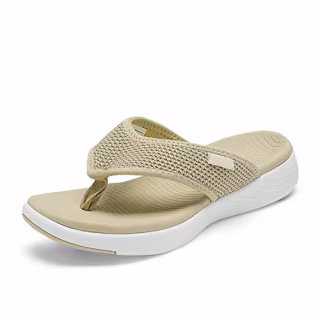 DREAM PAIRS Women's Beige Arch Support Soft Cushion Comfort Flip Flop Thong Sandals Size 6.5 M US Breeze-2
