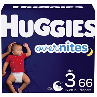Nighttime Baby Diapers Size 3, 66 Ct, Huggies Overnites