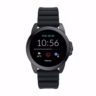 Fossil 44mm Gen 5E Stainless Steel and Silicone Touchscreen Smart Watch