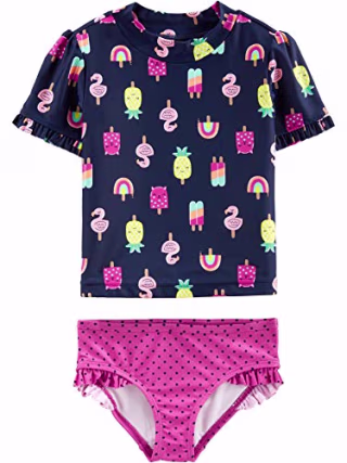 Simple Joys by Carter's Girls' 2-Piece Assorted Rashguard Sets