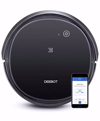 ECOVACS DEEBOT 500 Robot Vacuum Cleaner with Max Power Suction, Up to 110 min Runtime, Hard Floors and Carpets, Pet Hair, App Controls, Self-Charging, Quiet, Large, Black