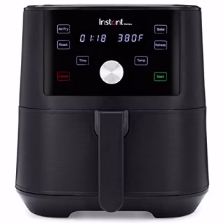 Instant Vortex 4-in-1 Basket Air Fryer with 4 Customizable One-Touch Cooking Programs, Digital Touchscreen, Large Non-Stick Fryer Basket, and 6 Quart Capacity, Black